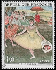 Edgar Degas (1834-1917) "Danseuse au bouquet saluant sur la scène"