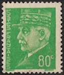 Maréchal Pétain - 80c vert-jaune - type Hourriez Maréchal Pétain - 80c vert-jaune - type Hourriez