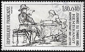 Journée du timbre 1983 - Homme dictant une lettre Journée du timbre 1983 - Homme dictant une lettre