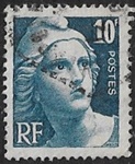 Marianne de Gandon 10 F bleu taille-douce petit format Marianne de Gandon 10 F bleu taille-douce petit format