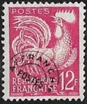 Coq Gaulois 12F rouge carminé - Préoblitéré