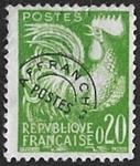 Coq Gaulois 0,20F vert - Préoblitéré