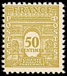 Arc de Triomphe de l'étoile - 50c olive et noir Arc de Triomphe de l'étoile - 50c olive et noir