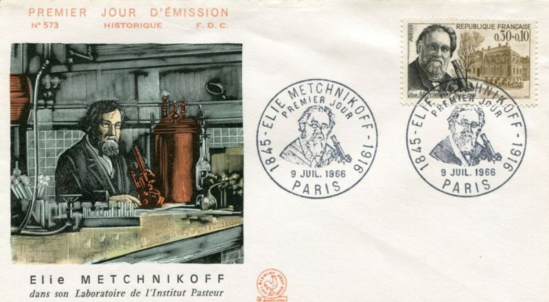 Elie Metchnikoff dans son laboratoire de l'institue Pasteur